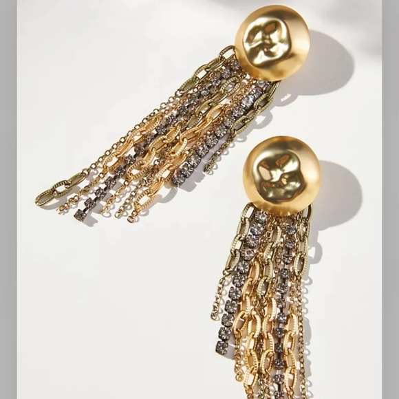 Anthropologie Chain Link Drop Earrings - Picture 3 of 4